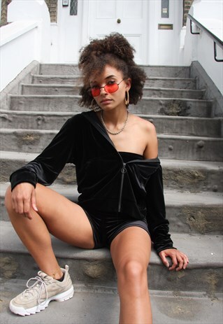 SAS BLACK VELVET HOODIE