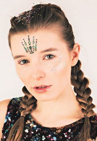FAIRY QUEEN - GREEN AND GOLD ONE PIECE FESTIVAL FACE GEM