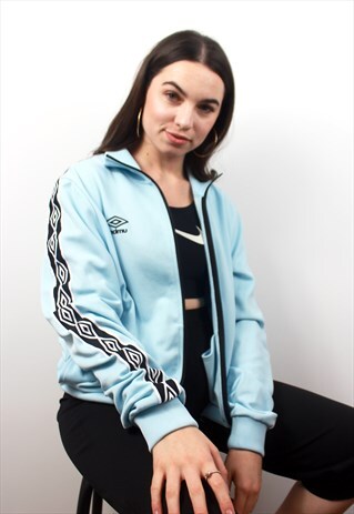 90'S RETRO BLUE SIDE-TAPE RAVE TRACK JACKET