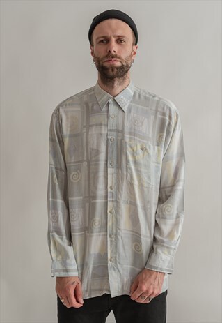 VINTAGE 80S FESTIVAL LONG SLEEVE SHIRT IN CREAM