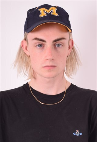 MENS VINTAGE MICHAGAN CAP ONE SIZE NAVY BLUE 90S