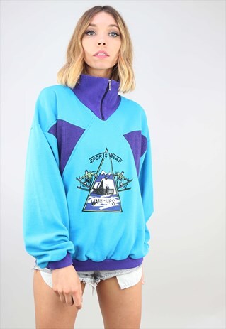 VINTAGE 90S OVERSIZED 1/4 ZIP SWEATSHIRT