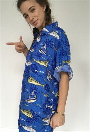 PATTERNED OVERSIZED RETRO VINTAGE UNISEX FESTIVAL SHIRT