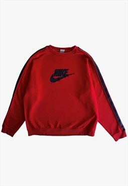Vintage Nike Spell Out Tick Logo Red Sweatshirt