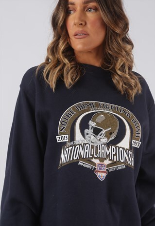 SWEATSHIRT JUMPER OVERSIZED FOOTBALL PRINT LOGO UK 14 (CKHL)