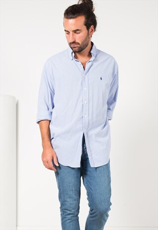 VINTAGE 80'S POLO RALPH LAUREN COTTON SHIRT / S4260
