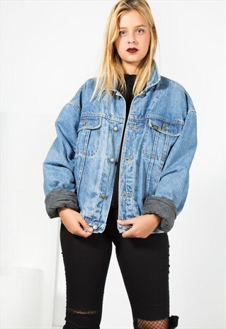 VINTAGE 80S ORIGINAL LEE LINED DENIM JACKET / S0147