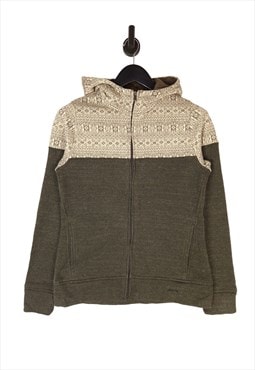 Women's Patagonia Zip Up Hooded Fleece In Brown Size L UK 12