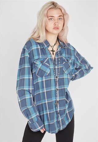 VINTAGE AMERICAN EAGLE BLUE CHECK SHIRT