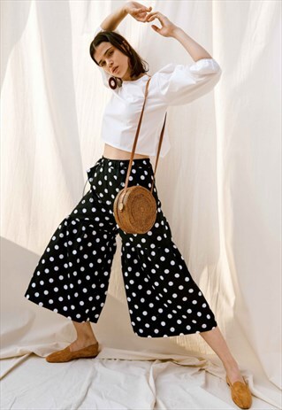 BLACK AND WHITE POLKA DOT CULOTTES