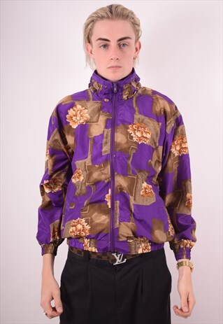 MENS VINTAGE BOMBER JACKET SMALL PURPLE 90S