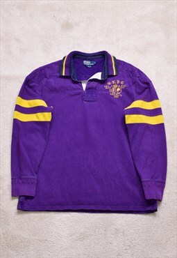 Vintage Polo Ralph Lauren Purple Embroidered Polo Top