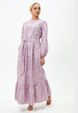 Lilac Bandana Print Maxi Dress