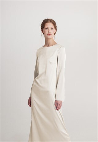 SATIN MIDI SLIP COCKTAIL STREETWEAR EVENING CASUAL DRESS