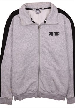 Vintage 90's Puma Sweatshirt Heavyweight Full Zip Up Grey