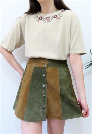 CUTE 90S VINTAGE FLORAL EMBROIDERED CREAM BLOUSE