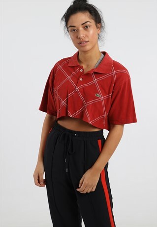 90S LACOSTE EMBROIDERED LOGO EXTREME CROPPED POLO SHIRT