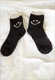 BLACK SUPER SMILEY NEUTRAL SOCKS
