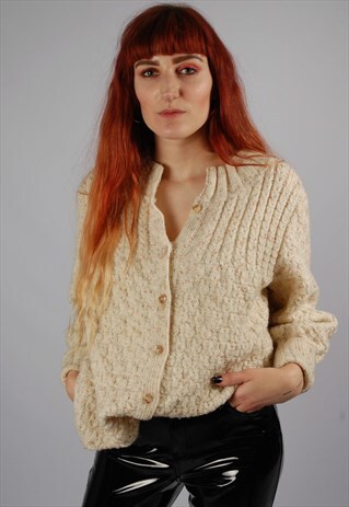VINTAGE WOOL SINGLE BREASTED CARDIGAN