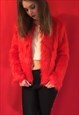 EMBELLISHED RED FAUX FUR LOVE HEARTS JACKET CALL ME PRIDE
