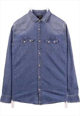 Vintage 90's Zara Shirt Denim Button Up Long Sleeve