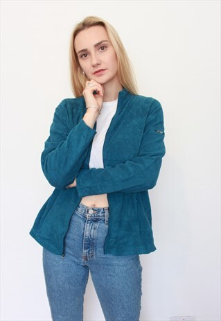 VINTAGE 90S GREEN FULL ZIP FLEECE JACKET