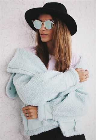 FAUX SHEARLING BIKER JACKET