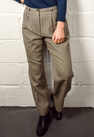 VINTAGE 90S CHECK WOOL TROUSERS