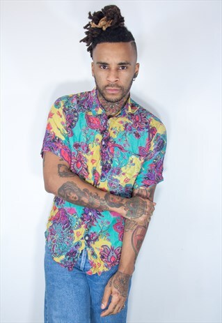 VINTAGE HAWAIIAN CRAZY PATTERNED SHIRT