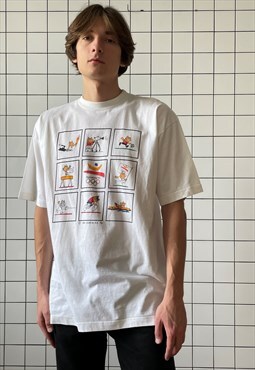 Vintage OLYMPIC GAMES Graphic Tee T Shirt Top 1992 White