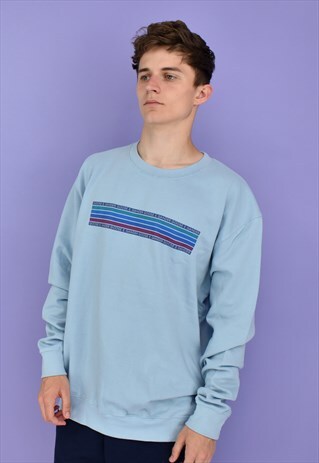 G&G UNISEX BABY BLUE/PURPLE CHUNKY RAINBOW SWEAT
