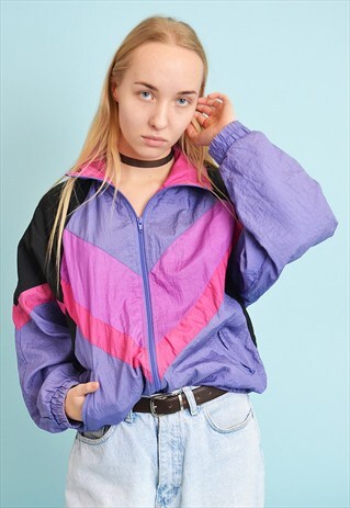 VINTAGE 90'S RETRO OVERSIZED ATHLEISURE BOMBER JACKET