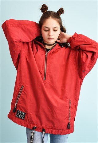 90'S RETRO OVERSIZED ATHLEISURE WATERPROOF JACKET ANORAK