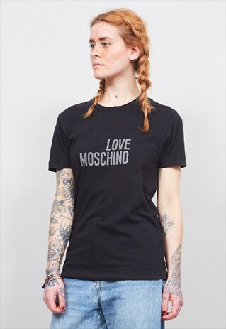 VINTAGE 90'S BLACK LOVE MOSCHINO T-SHIRT