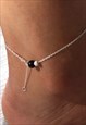 ARI ANKLET 925 STERLING SILVER IN BLACK
