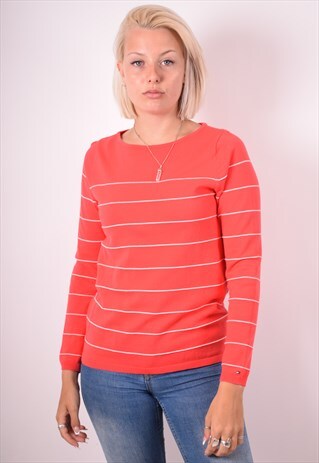 TOMMY HILFIGER WOMENS VINTAGE JUMPER SWEATER XS RED 90S