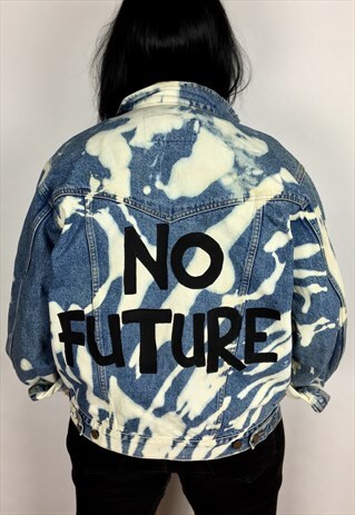 NO FUTURE ACID WASH/HAND PAINTED WRANGLER DENIM JACKET