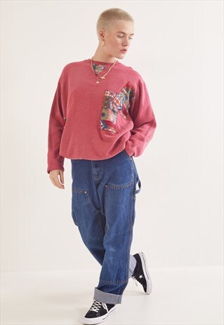 VINTAGE GRAPHIC PRINT SWEATSHIRT PINK