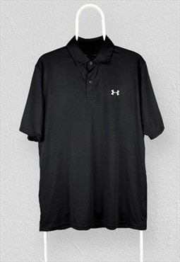 Under Armour Black Golf Polo Shirt Short Sleeve Mens XL