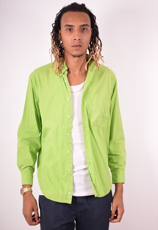 BEST COMPANY MENS VINTAGE SHIRT MEDIUM GREEN 90S