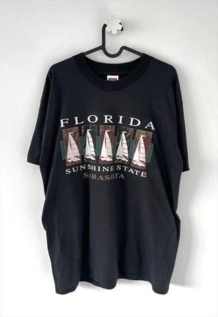 Vintage Florida Sarasota black tourist T-shirt large 