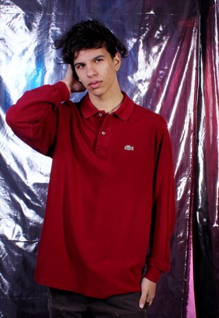 VINTAGE LACOSTE RED EMBROIDERED POLO SHIRT