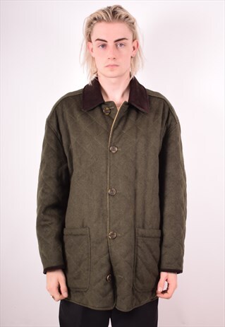 AQUASCUTUM MENS VINTAGE QUILTED REVERSIBLE JACKET MEDIUM 90S