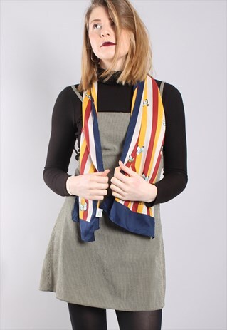 VINTAGE 80S STRIPE BUTTERFLY ELORIAN ORIGINAL SCARF