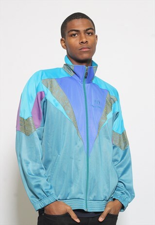 VINTAGE SERGIO TACCHINI LOGO TRACK JACKET BLUE
