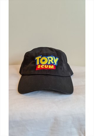 EMBROIDERED TORY SCUM PARODY DAD CAP IN BLACK