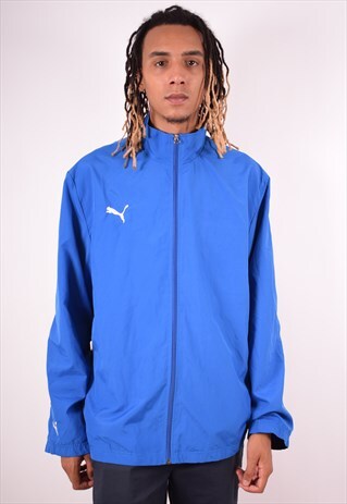 PUMA MENS VINTAGE TRACKSUIT TOP JACKET XXL BLUE 90S