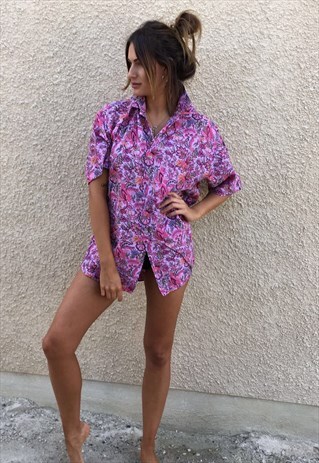 PATTERNED OVERSIZED RETRO VINTAGE UNISEX FESTIVAL SHIRT