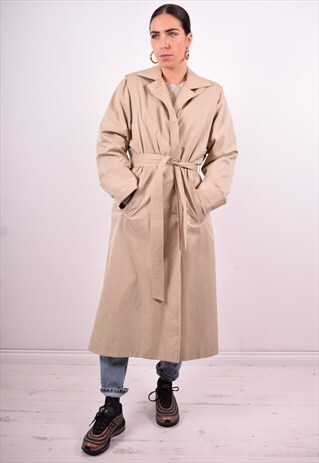 AQUASCUTUM WOMENS VINTAGE COAT LARGE BEIGE 90'S