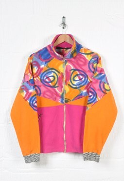 Vintage Fleece Jacket Retro Pattern Ladies Large